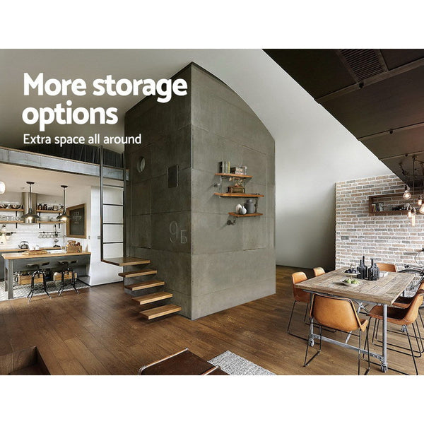 Artiss Display Shelves Rustic Bookshelf Diy Pipe Shelf Wall Brackets Bookshelves