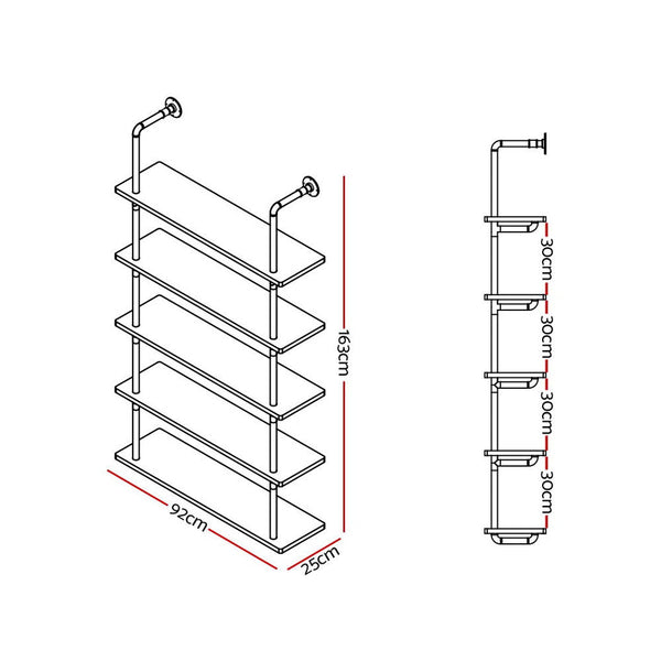 Artiss Wall Display Shelves Diy Pipe Shelf Rustic Floating Brackets Wall Shelves