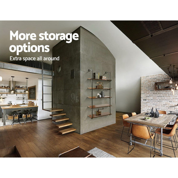 Artiss Wall Display Shelves Diy Pipe Shelf Rustic Floating Brackets Wall Shelves