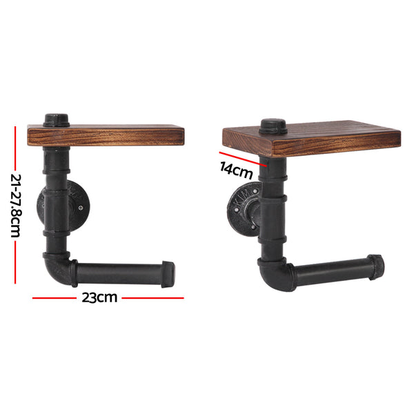 Wall Shelves Artiss 1X Paper Holder Industrial Pipe Shelf Diy Vintage Brackets