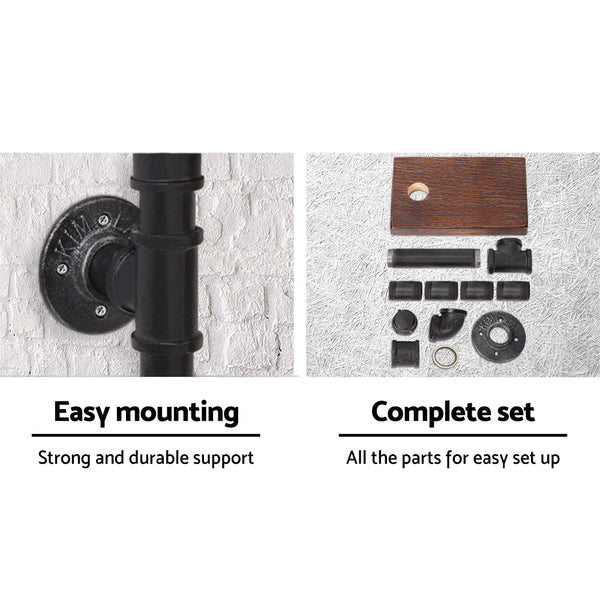 Wall Shelves Artiss 1X Paper Holder Industrial Pipe Shelf Diy Vintage Brackets