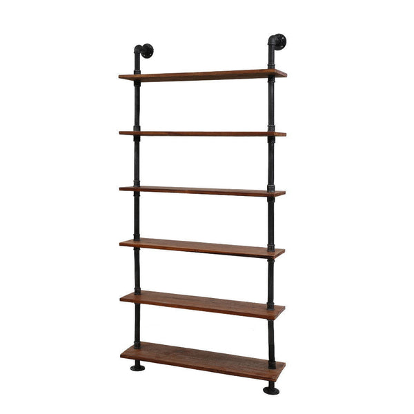 Artiss Wall Shelves Display Bookshelf Rustic Diy Pipe Shelf Brackets Bookshelves