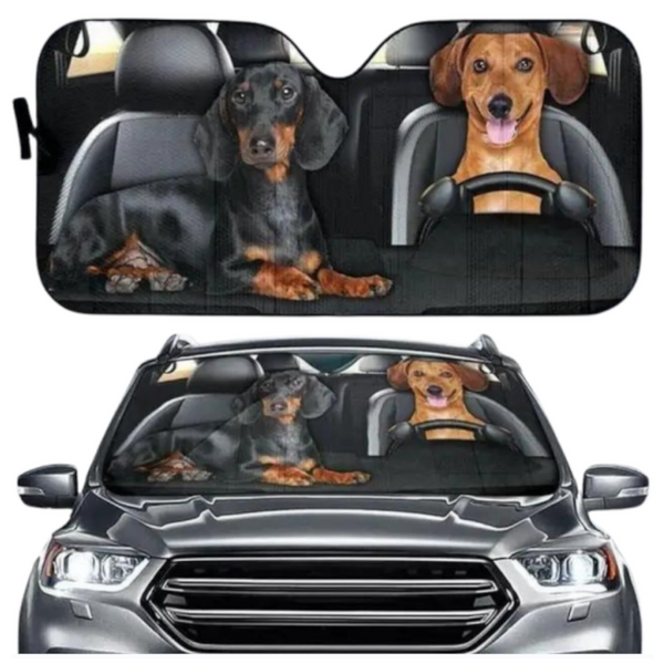 Pitbull Dog Family Car Sunshade Funny Gift For Him Dad Vehicle Accessories Sun Visors