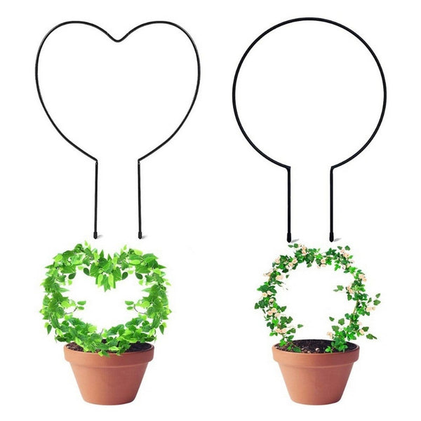 Iron Plant Trellis Climbing Plants Flower Support Heart Round Shaped Garden Plant Ties & Supports
