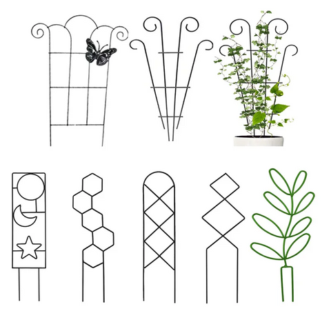 Baskets Pots Window Boxes Plant Climbing Support Rack Metal Iron Flower Pots Vine Stand Holder For Gardening