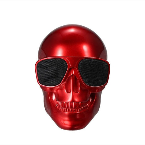 Creative Mini Skull Skeleton Speakers Portable Wireless Bluetooth Red