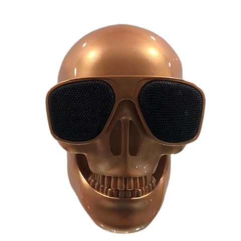 Creative Mini Skull Skeleton Speakers Portable Wireless Bluetooth Gold