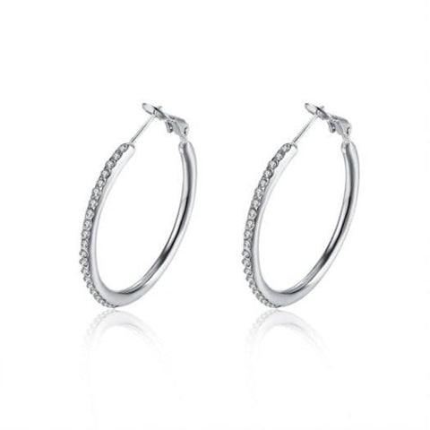 Veile Studios Platinum Round Czech Diamond Silver Earrings