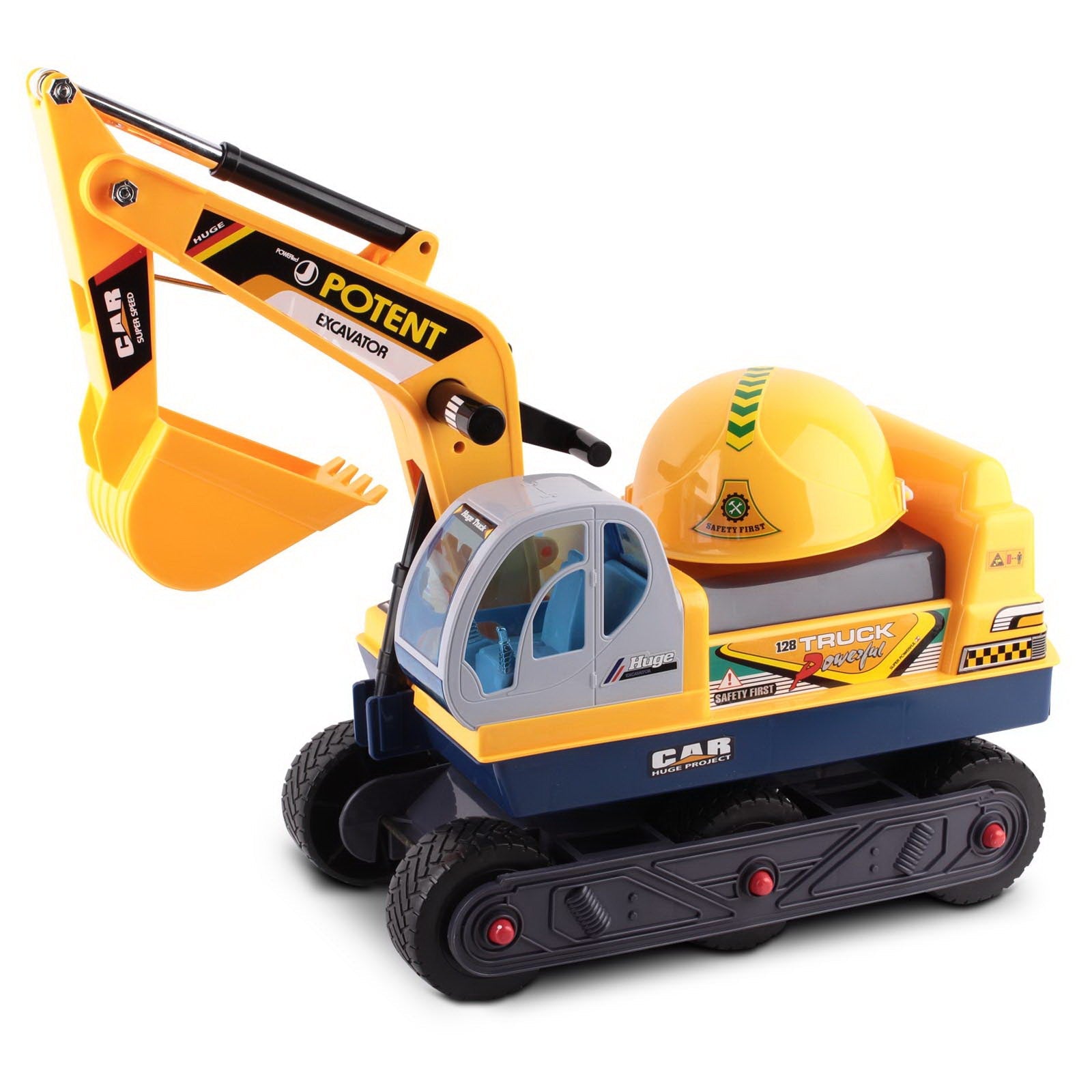 Keezi Kids Ride On Excavator Yellow Kids Ride On Toys