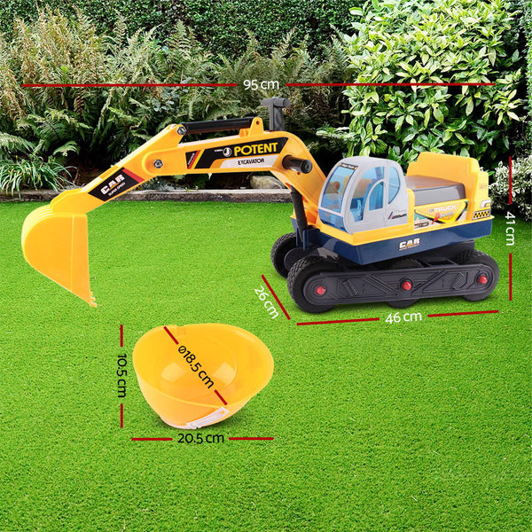 Keezi Kids Ride On Excavator Yellow Kids Ride On Toys