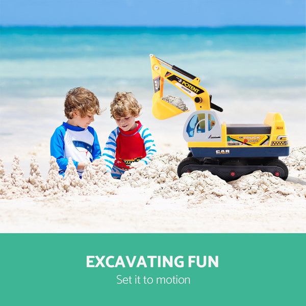 Keezi Kids Ride On Excavator Yellow Kids Ride On Toys