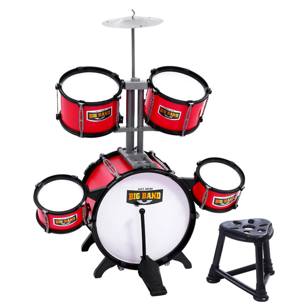 Keezi Kids 7 Drum Set Junior Drums Kit Musical Play Toys Childrens Mini Big Band Musical Toys