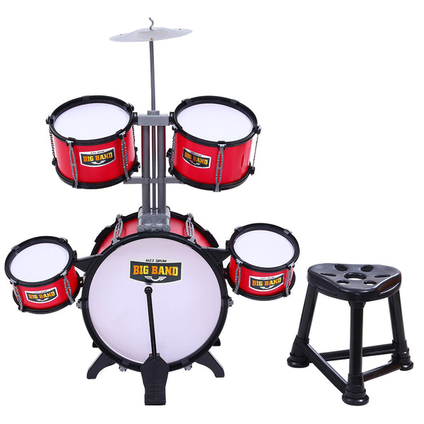 Keezi Kids 7 Drum Set Junior Drums Kit Musical Play Toys Childrens Mini Big Band Musical Toys