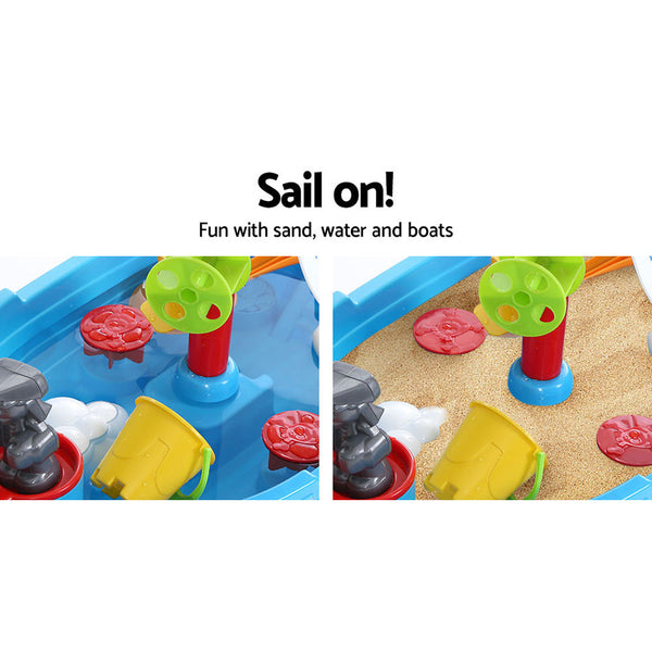 Keezi Kids Beach Sand And Water Toys Outdoor Table Pirate Ship Childrens Sandpit Sand & Water Tables