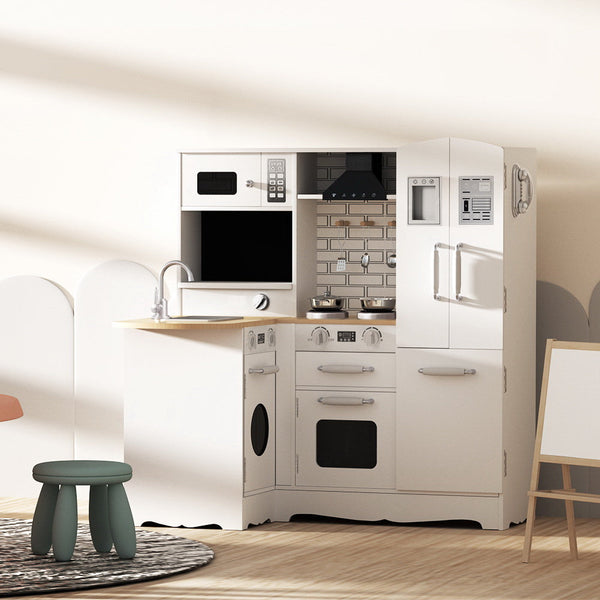 Keezi Kids Kitchen Set Pretend Play Toys Cooking Cookware Childrens Pretend Kitchens