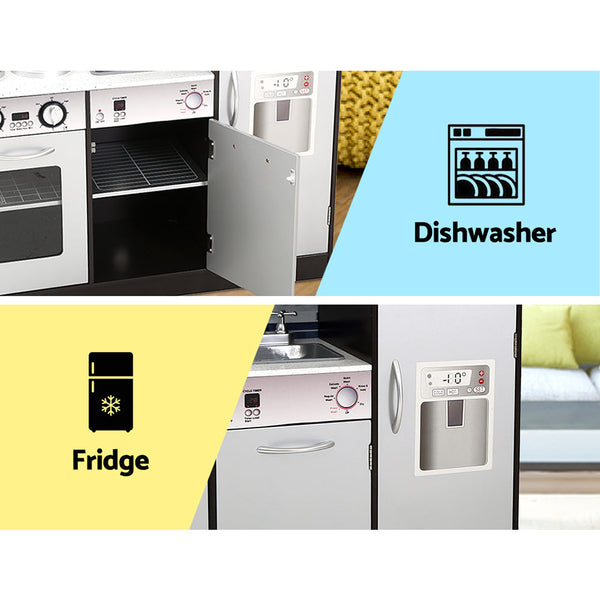 Keezi Kids Kitchen Pretend Play Set Toys Cooking Food Children Cookware Pretend Kitchens