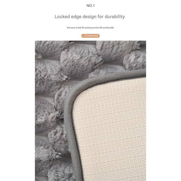 Plush Cobblestone Memory Foam Bath Mat Super Absorbent Non Slip & Machine Washable(Pink 50*80Cm) Bath Mats Rugs & Toilet Covers