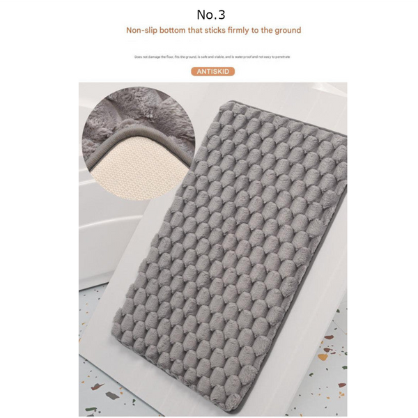 Plush Cobblestone Memory Foam Bath Mat Super Absorbent Non Slip & Machine Washable(Pink 50*80Cm) Bath Mats Rugs & Toilet Covers