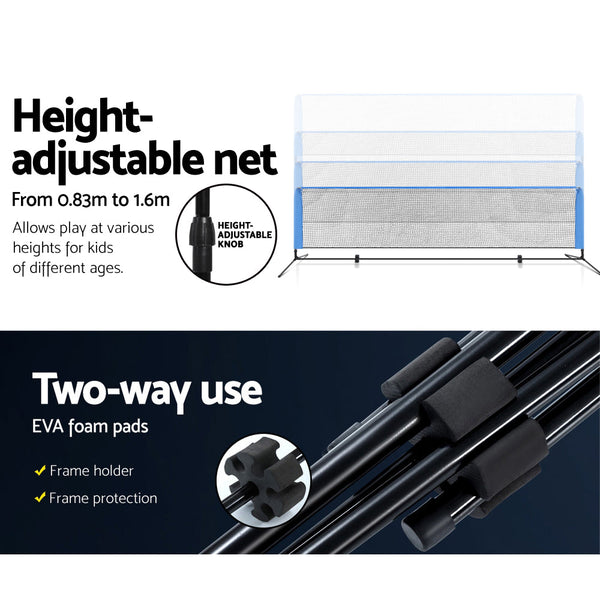 Everfit Sports Net Stand Badminton Tennis Soccer 4M 4Ft Blue Volleyball