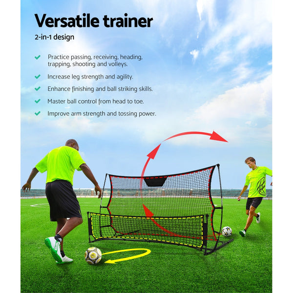 Everfit Soccer Rebounder Net Volley Training Football Goal Trainer Xl Soccer Goals