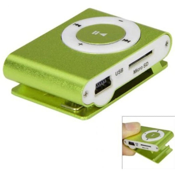 Pocketmp3player 3.5Mm Audio Jack With Back Clip Micro Sd Card Slot Green Ipods & Mp3 Players
