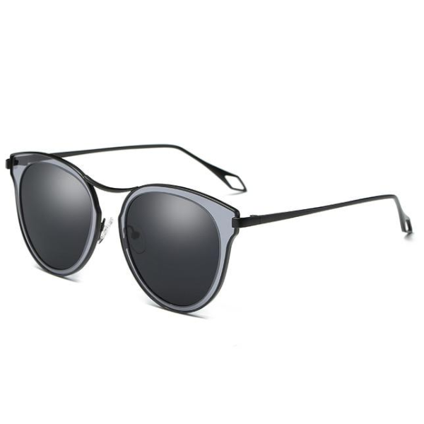 Black Designer Fashion Metal Frame Polarized For Women Sunglasses