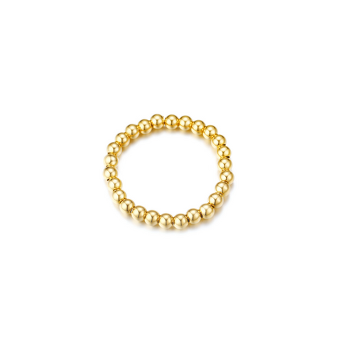 Veile Studios Polished Finish Stainless Steel Beads Stretch Bracelet Bangle Gold Bracelets