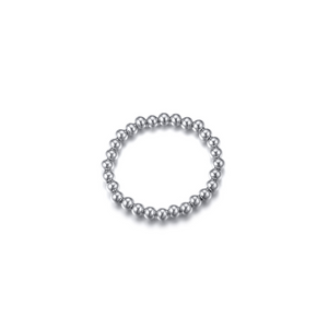 Polished Finish Stainless Steel Beads Stretch Bracelet Bangle Silver