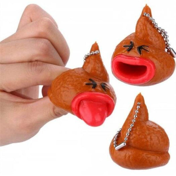 Poop Toy Keychains Novelty Farting Rubber Figurine Red Party Gags & Tricks