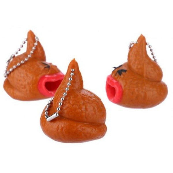 Poop Toy Keychains Novelty Farting Rubber Figurine Red Party Gags & Tricks