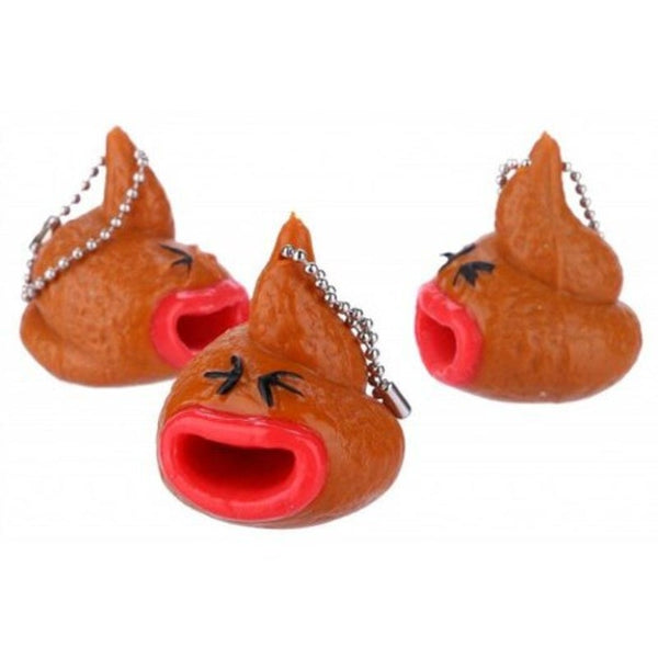 Poop Toy Keychains Novelty Farting Rubber Figurine Red