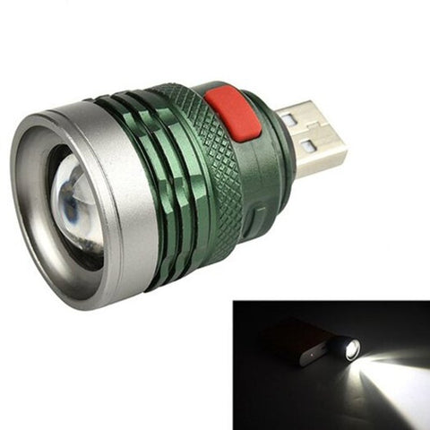 Portable 2000Lm Mini Usb Led Flashlight For Daily Use Clover Green