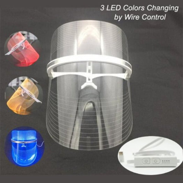 3 Colors Changing Led Photon Mask Facial Care Treatment Beauty Light Therapy Touch Control Anti Aging Products