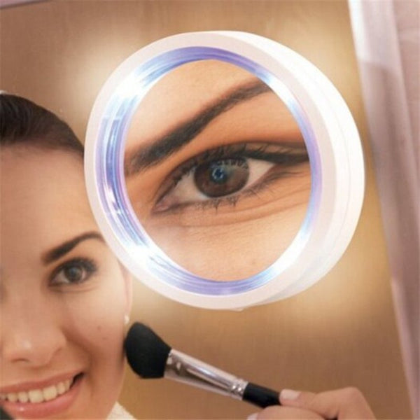 Portable 360 Degree Suction Cup Led Vanity Mirror White
