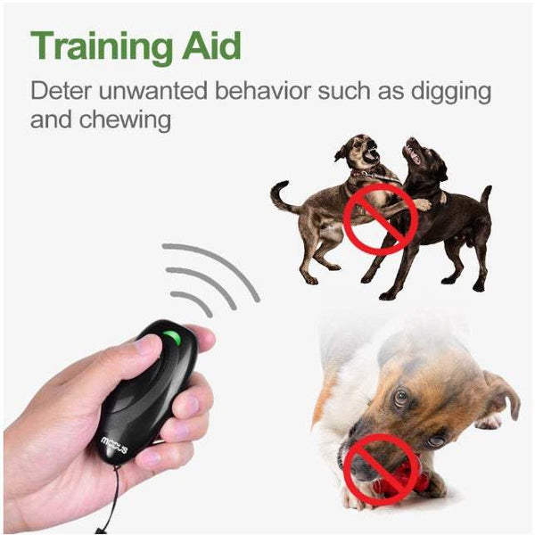 Pet Health Portable Anti Barking Device Ultrasonic Dog Deterrent And 2 In 1 Training Aid Control