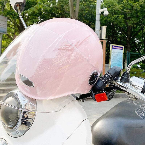 Portable Bicycle Helmet Lock Mini Burglar Padlock Anti Theft Coded Password
