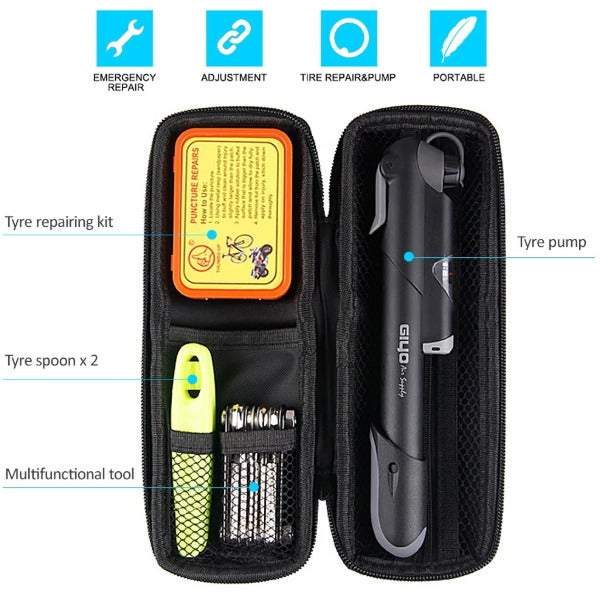 Maintenance Portable Repair Toolbox Bicycle Tire Fixing With Pump Multi Function Bike Tools
