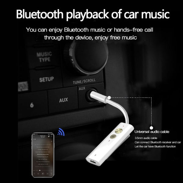Portable Bluetooth 5.1 Receiver Wireless Audio Adapter For Microphone Tv Car 3.5Mm Aux Low Latency Ll