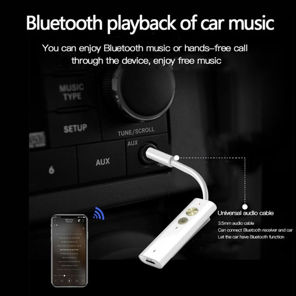 Bluetooth 5.1 Receiver Wireless Audio Adapter For Microphone Tv Car 3.5Mm Aux Low Latency Ll