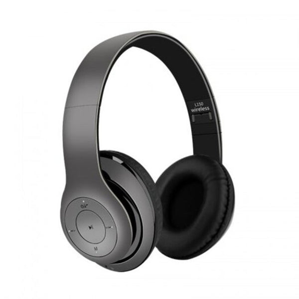 Bluetooth Headphone Over Ear Wireless Headset With Microphone For Smartphone And Pc Gray Headsets