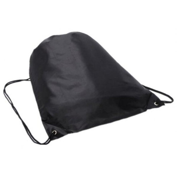 Portable Canvas Nylon Drawstring Storage Bag Black