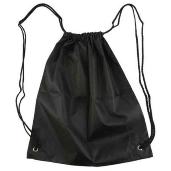 Portable Canvas Nylon Drawstring Storage Bag Black