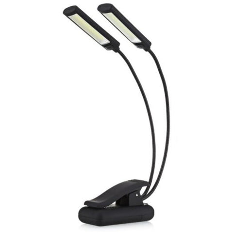 Portable Clip On Book Lamp Flexible Music Stand Light Black