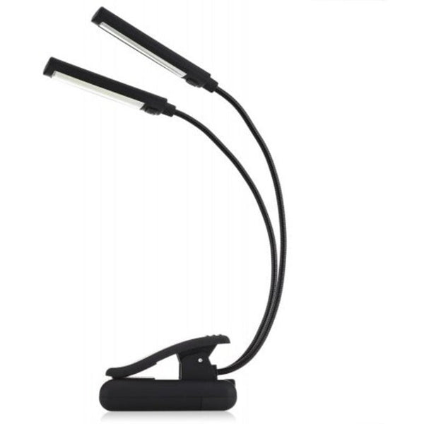 Portable Clip On Book Lamp Flexible Music Stand Light Black Reading Lights