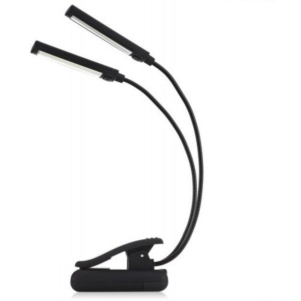Portable Clip On Book Lamp Flexible Music Stand Light Black