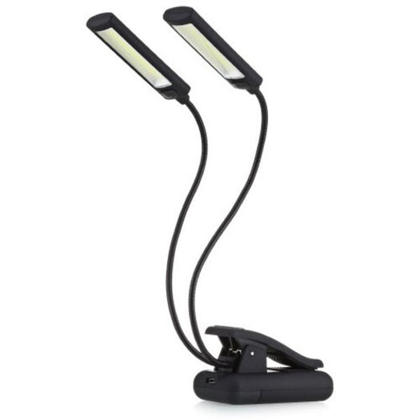 Portable Clip On Book Lamp Flexible Music Stand Light Black Reading Lights