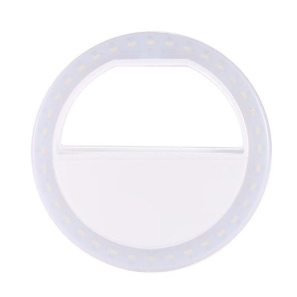 Portable Mini Selfie Led Ring Light Clip-On Mobile Phone Lamp Flash White