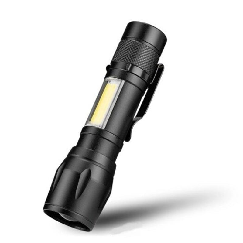 Cob Led Waterproof Hand Held Flashlight Emergency Lighting Work Black Flashlights