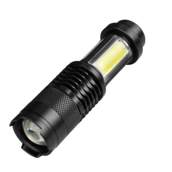 Cob Led Waterproof Hand Held Flashlight Emergency Lighting Work Black Flashlights