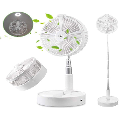 Portable Desk Table Fan Height Adjustable Folding Telescopic Floor Fanrechargeable Personal Travel Air Humidifier Led Lamp And Night Light
